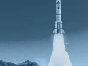 Aerospace - Fotografie einer startenden Rakete.